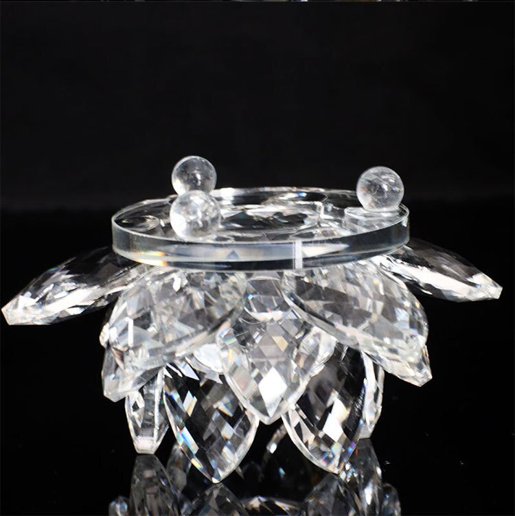 80Mm Kvarts Kristaller Lotus Blomma Hantverk Glas Fengshui Smycken Helande Kristaller Hem Fest Wicca Dekor Yoga Gåvor Souvenir