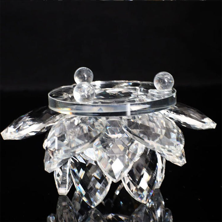 80Mm Kvarts Kristaller Lotus Blomma Hantverk Glas Fengshui Smycken Helande Kristaller Hem Fest Wicca Dekor Yoga Gåvor Souvenir