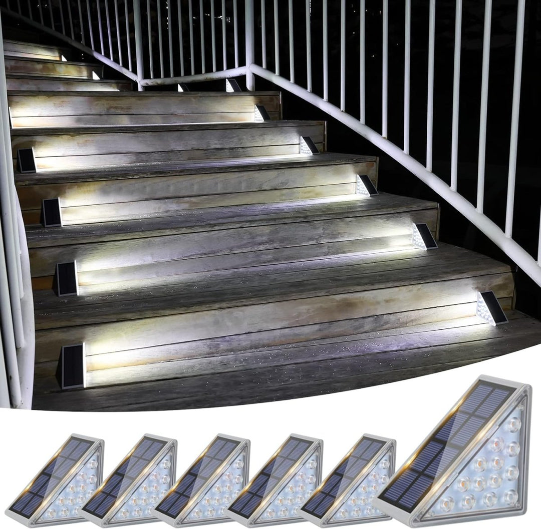 Vattentät Solcells LED Trappbelysning - Utomhusbelysning för Trappor, Stigar och Terrasser