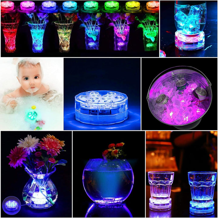 Underwater pool lighting with 10 LEDs