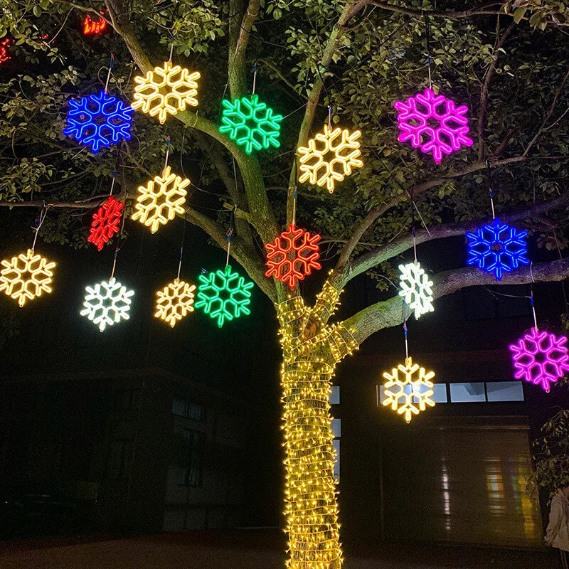 Vattentät LED Snöflinga Lampa för Festlig Vinterdekoration