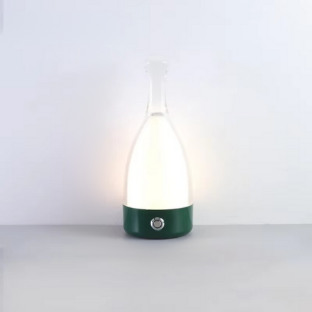 Vinflaska Skrivbordslampa med Bluetooth-högtalare – Uppladdningsbar Modern Nattlampa
