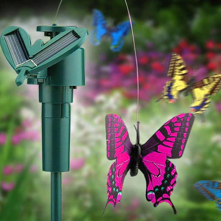 Solenergidriven dansande kolibri och fjäril