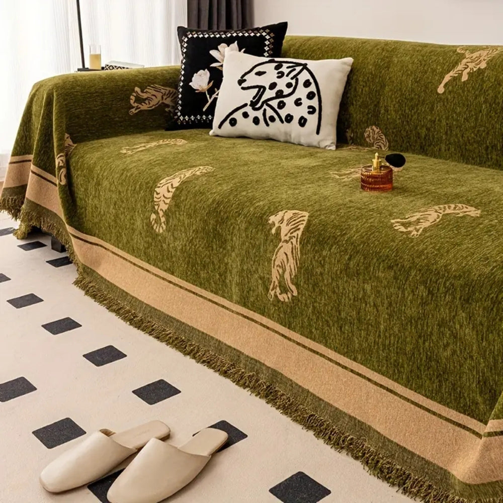 Safari Tiger Chenille Soffskydd