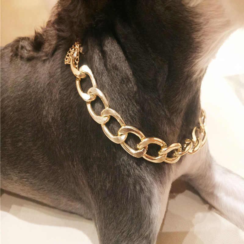Husdjur Smycken Tjock Guld Kedja Halsband