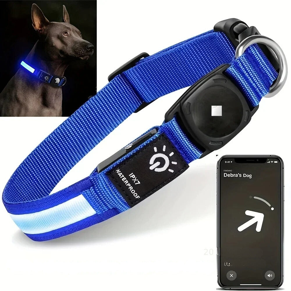 Blinkande Hundhalsband – Vattentätt LED Ljusande Hundhalsband med USB Uppladdningsbart Glöd, Hundhalsband Belysta för Natt Säkerhet, Alla Storlekar