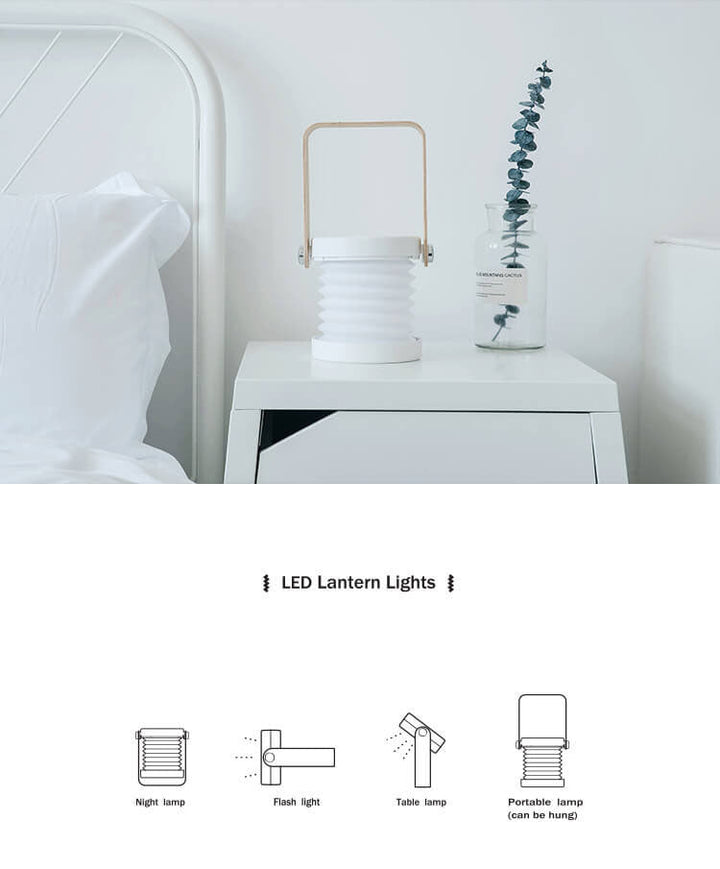Lanternlampa nattlampa kreativ hopfällbar bärbar LED bordslampa