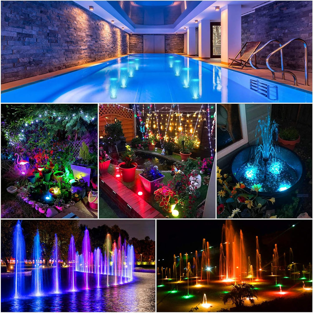 Underwater pool lighting with 10 LEDs