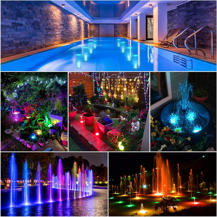 Underwater pool lighting with 10 LEDs