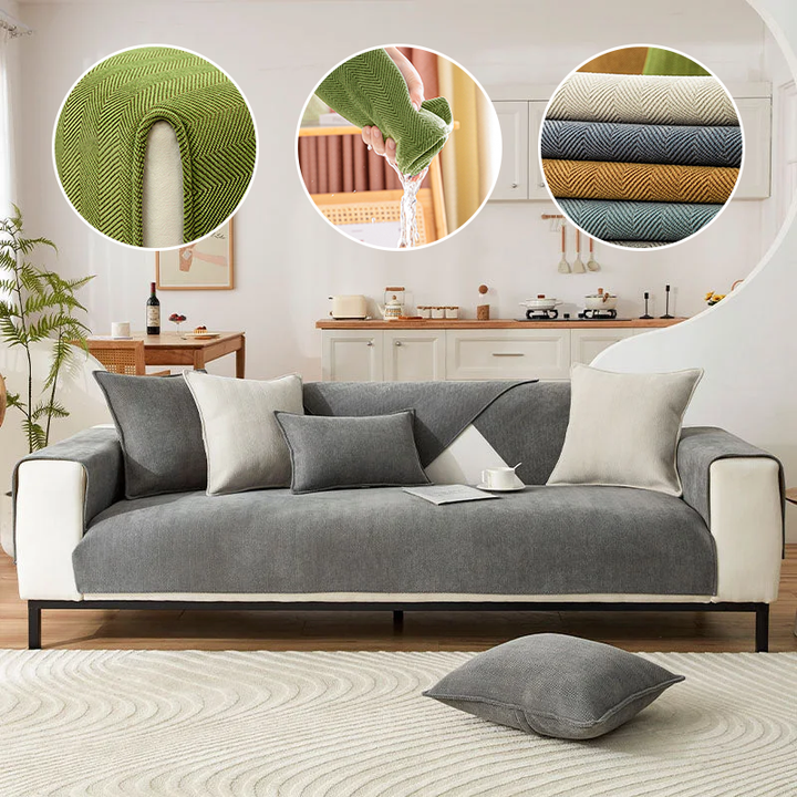 Herringbone Chenille Tyg Möbel Skyddsoffapåse |