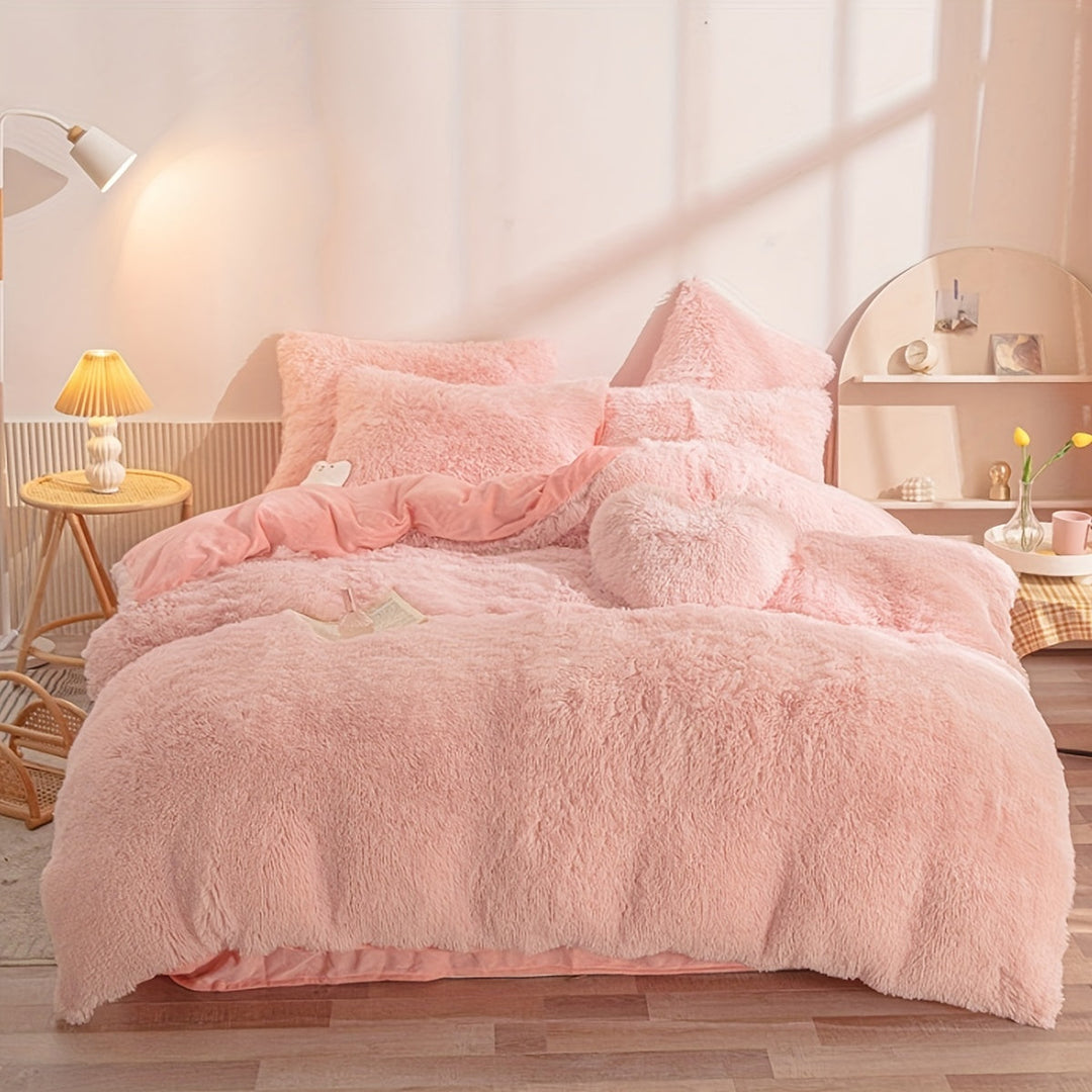 Ultra Soft Plush Duvet Cover Set with Zipper - Luxury &amp; Comfort