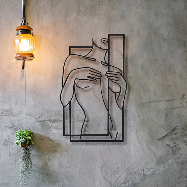 LineaArt Metallväggdekoration - Modern minimalistisk väggkonst för sovrum