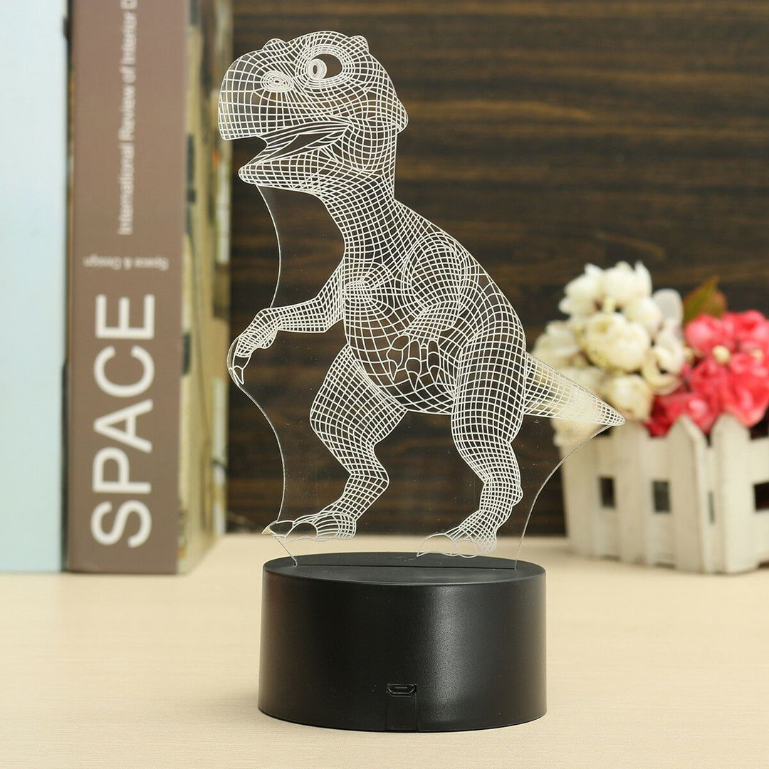 Dinosaurie Nattlampa - 3D Dinosaurie Lampa - T Rex Nattlampa