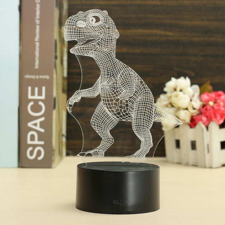 Dinosaurie Nattlampa - 3D Dinosaurie Lampa - T Rex Nattlampa