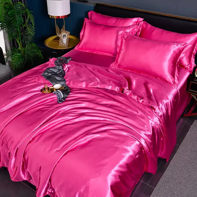 Lyxigt Solid Satin Täcke - SilkSerenity