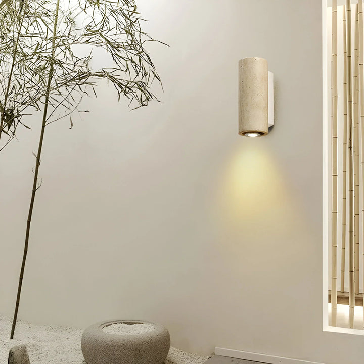 StoneLuxe – Naturlig Travertin Vägglampa