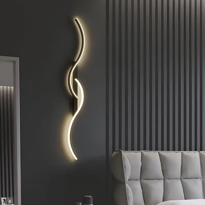 Modern böjd vägglampa för inomhusmiljö