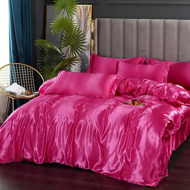 Lyxigt Siden Satin Sängkläder Set - SilkElegance