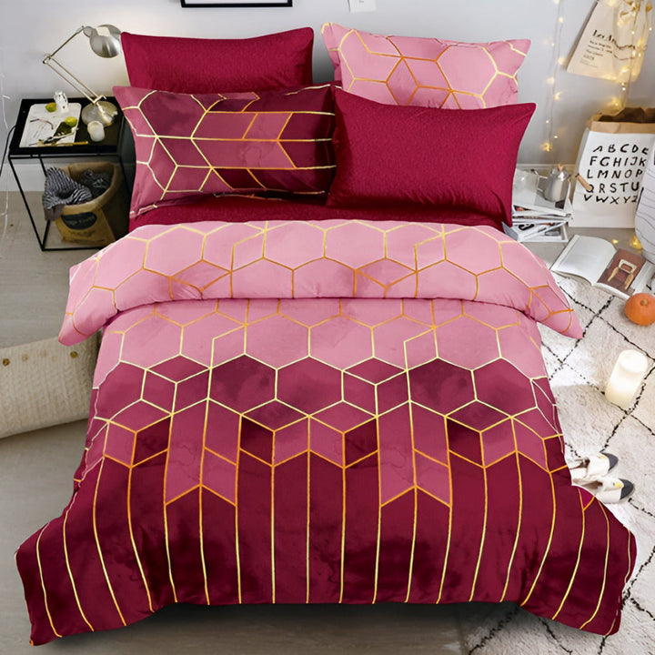 Golden Cosmo Hive | 3-delade Duvet-set