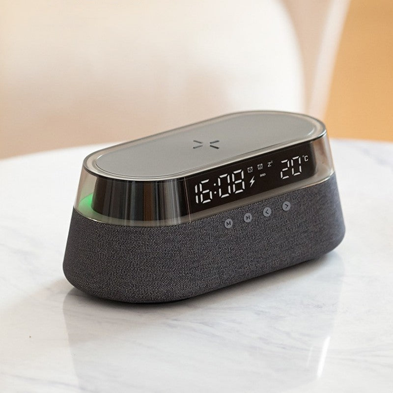 Nattlampa Trådlös Laddningsväckarklocka Retro Bluetooth Högtalare