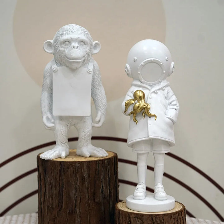 Dropshipping Banksy Skulptur Samling Blomsterkastare Staty Popkonst Modern Ballongflicka Figur Kontor Hem Dekoration