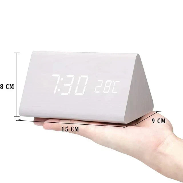 Charms | Digital Träklocka med Alarm | Inkluderar Temperaturvisning