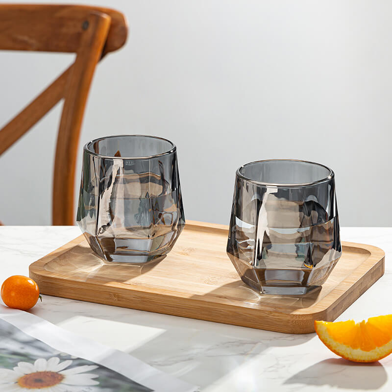 Amber hexagonala glas koppar