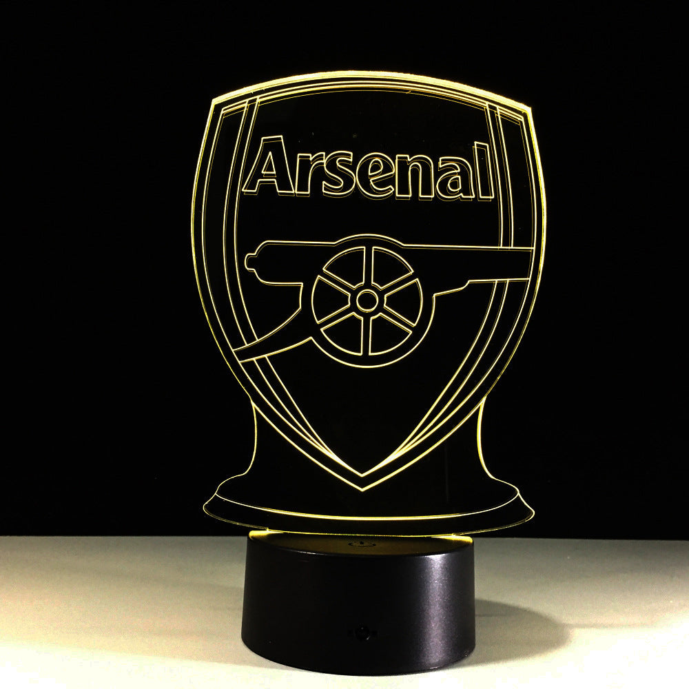 Fotboll Arsenal 3D Optisk Illusionslampa