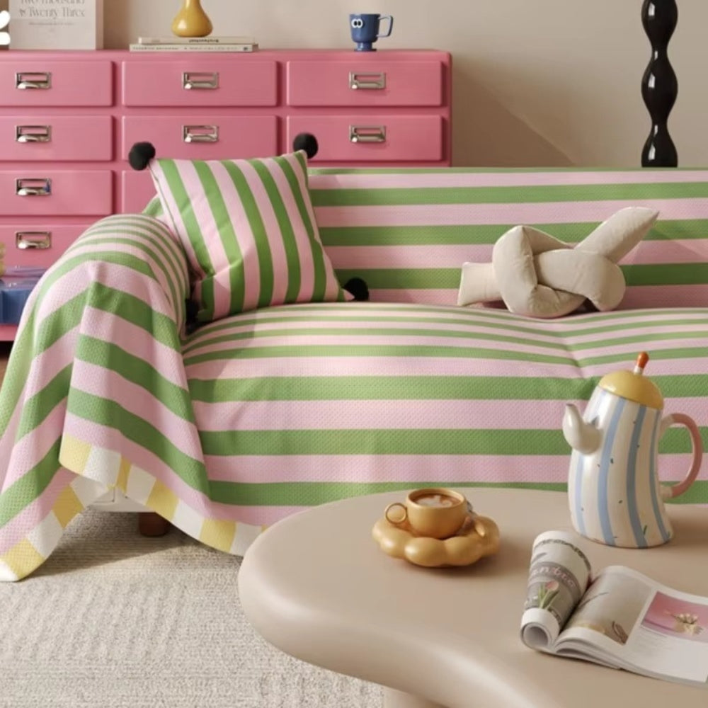 Atelier Pastellrandig Sofföverdrag
