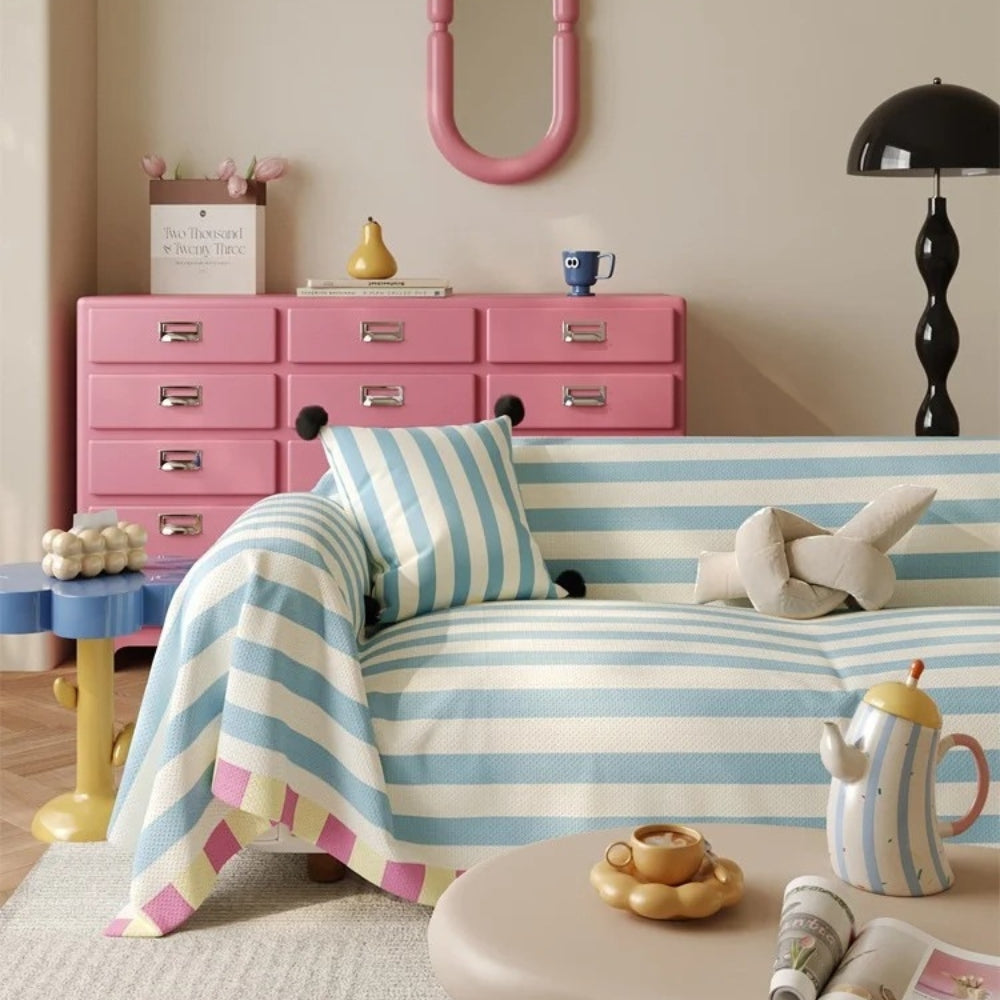 Atelier Pastellrandig Sofföverdrag