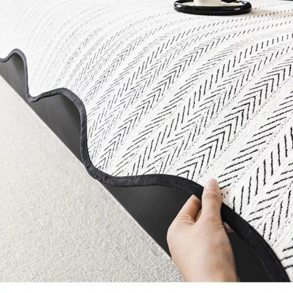 Aurivelle Herringbone Sofföverdrag med Vågig Kant