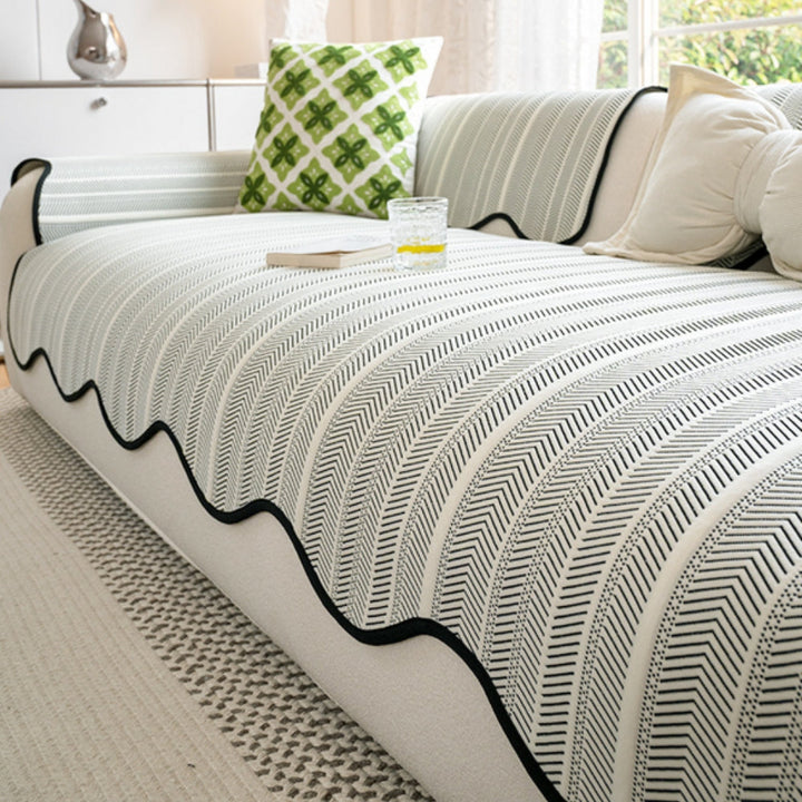 Aurivelle Herringbone Scallop Edge Sofföverdrag