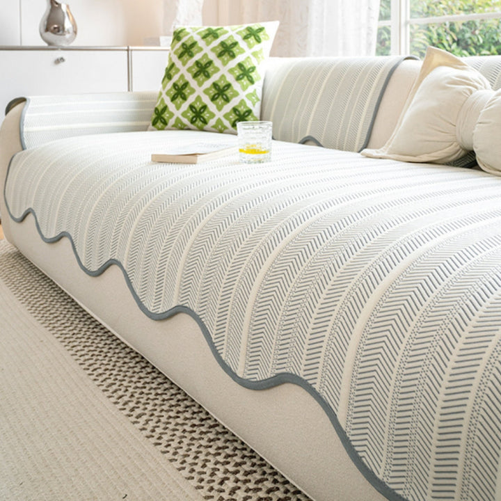 Aurivelle Herringbone Scallop Edge Sofföverdrag