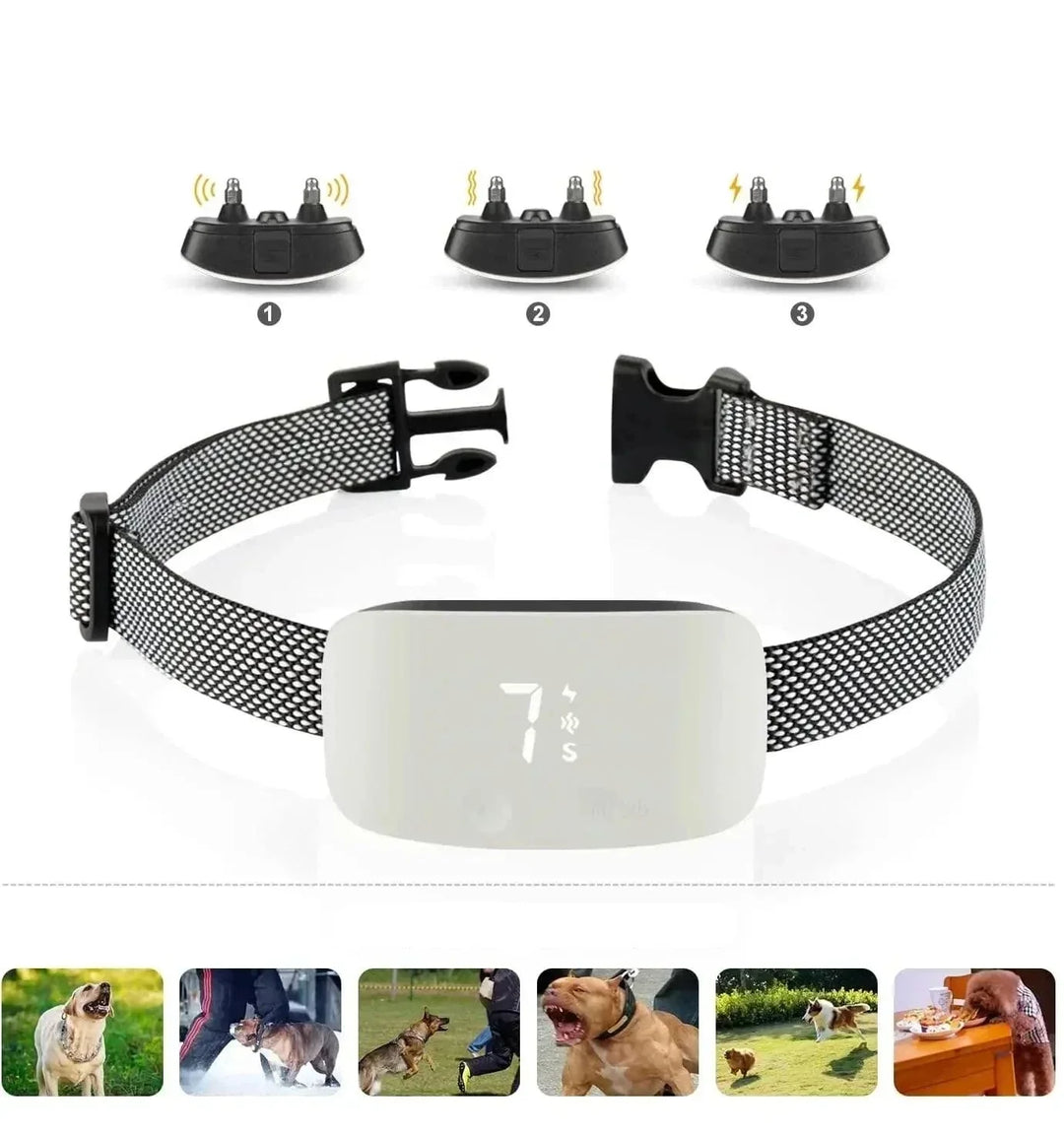 Automatisk Anti-Bark Hundhalsband – Uppladdningsbart Vattentåligt Anti-Bark Träningshalsband för Alla Raser