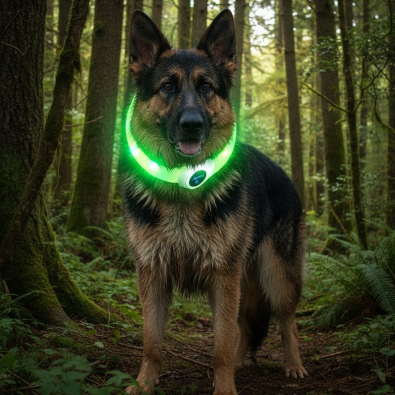 LED-ljuskrage för hundar för säkra promenader på natten