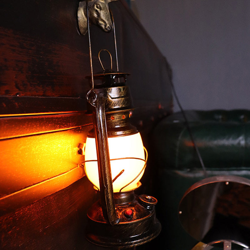 Traditionell Vintage Rund Hästlampa i Järn Akryl LED Bordslampa för Vardagsrummet