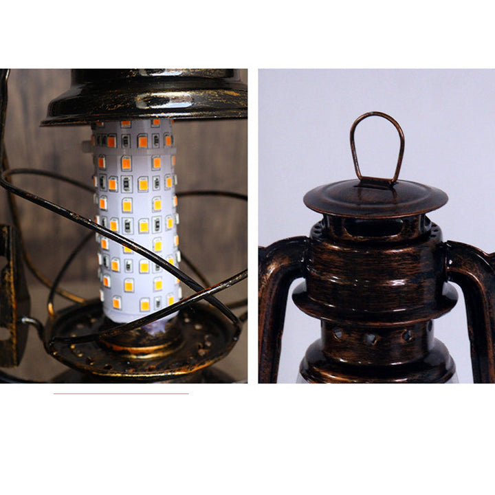 Traditionell Vintage Rund Hästlampa i Järn Akryl LED Bordslampa för Vardagsrummet