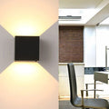 Modern Minimalist Vattentät Kub Upp Ner Aluminium Glas Induktions LED Vägglampa För Sovrum