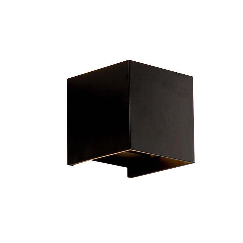 Modern Minimalist Vattentät Kub Upp Ner Aluminium Glas Induktions LED Vägglampa För Sovrum