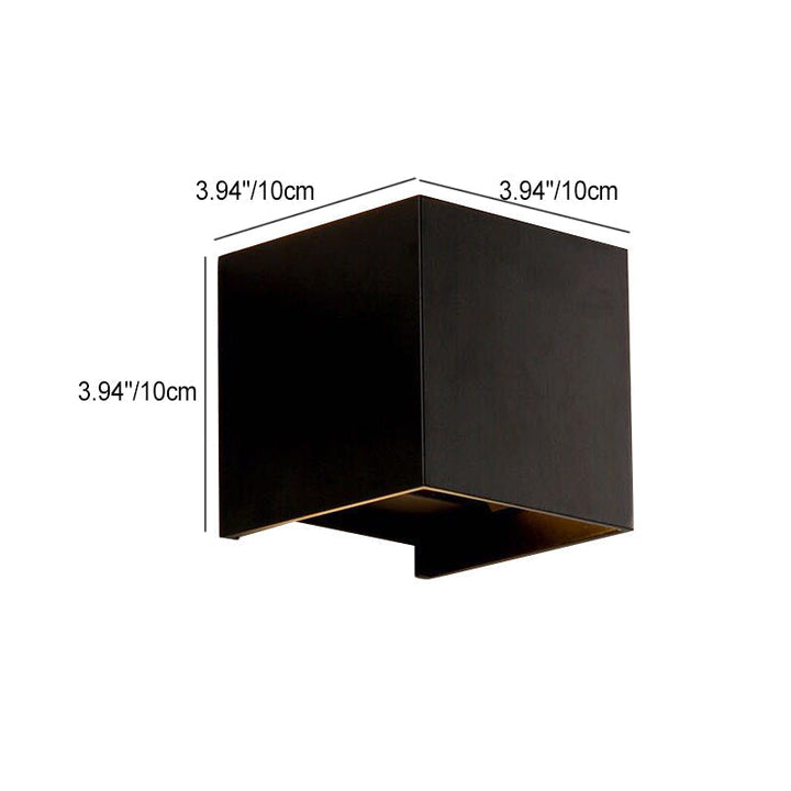 Modern Minimalist Vattentät Kub Upp Ner Aluminium Glas Induktions LED Vägglampa För Sovrum