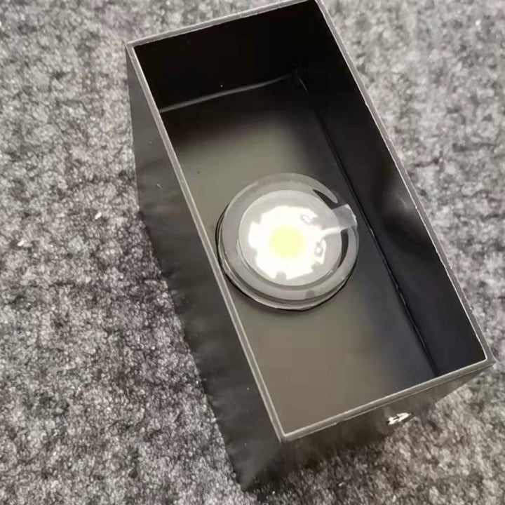 Modern Minimalist Vattentät Kub Upp Ner Aluminium Glas Induktions LED Vägglampa För Sovrum