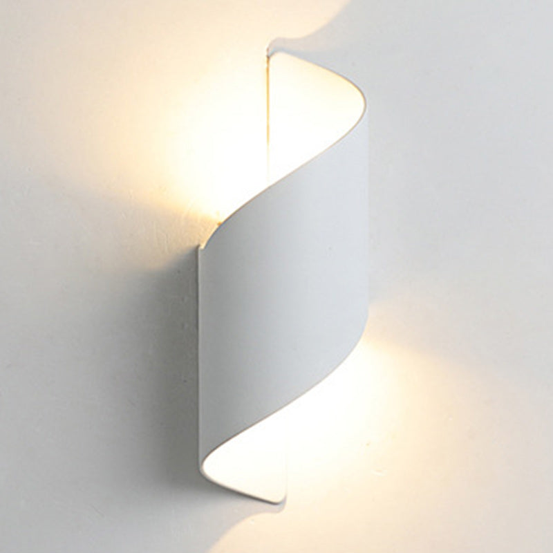 Modern Minimalist Vattentät Spiral Aluminium Akryl LED Vägglampa för Sovrum
