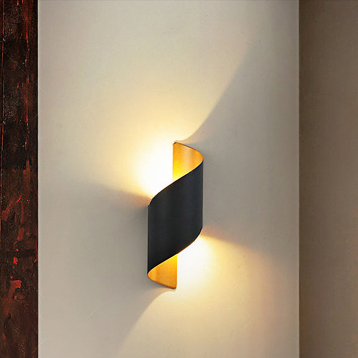Modern Minimalist Vattentät Spiral Aluminium Akryl LED Vägglampa för Sovrum
