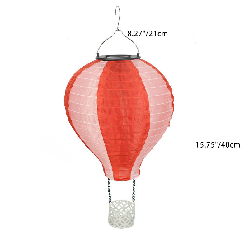 Samtida Kreativ Solenergi Ballongtyg Skärm LED Utomhus Pendellampa för Terrass Utanför