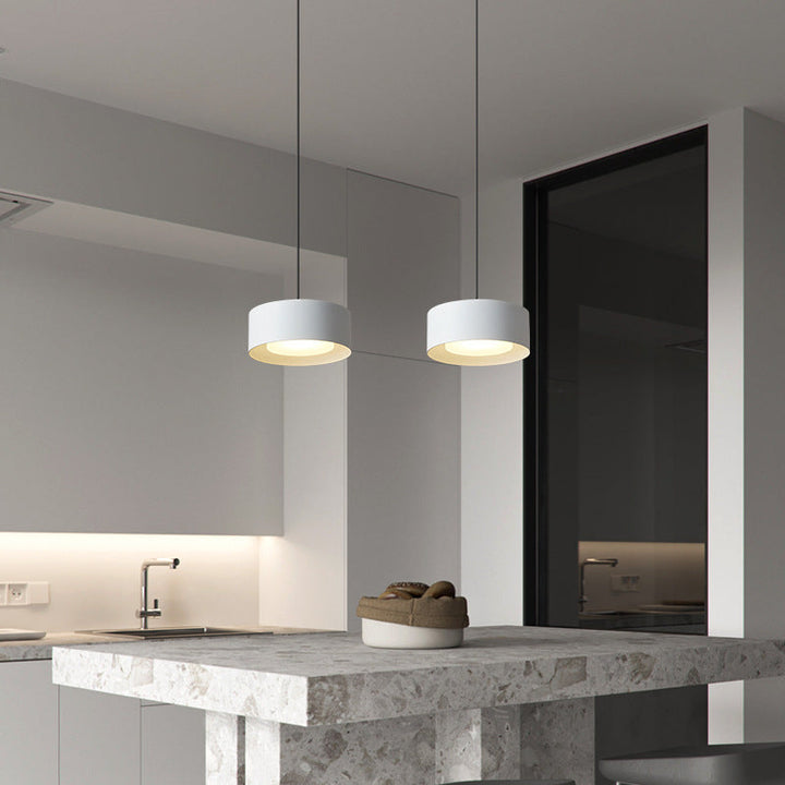 Minimalistisk Rund Cylinder Järn LED Pendellampa för Sovrum