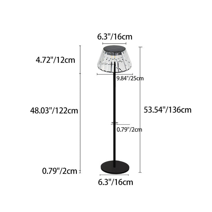 Samtida Industriell Vattentät Solenergi USB Järn Glas Utomhus LED Stående Golvlampa För Trädgård |
