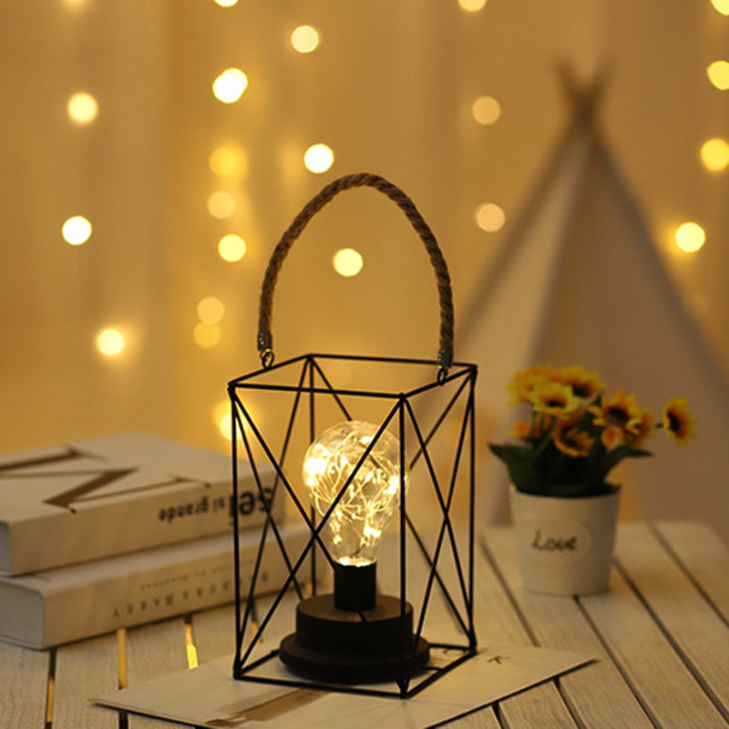 Modern Minimalistisk Vertikal Randig Fyrkantig Rund Järn LED Bordslampa För Vardagsrum
