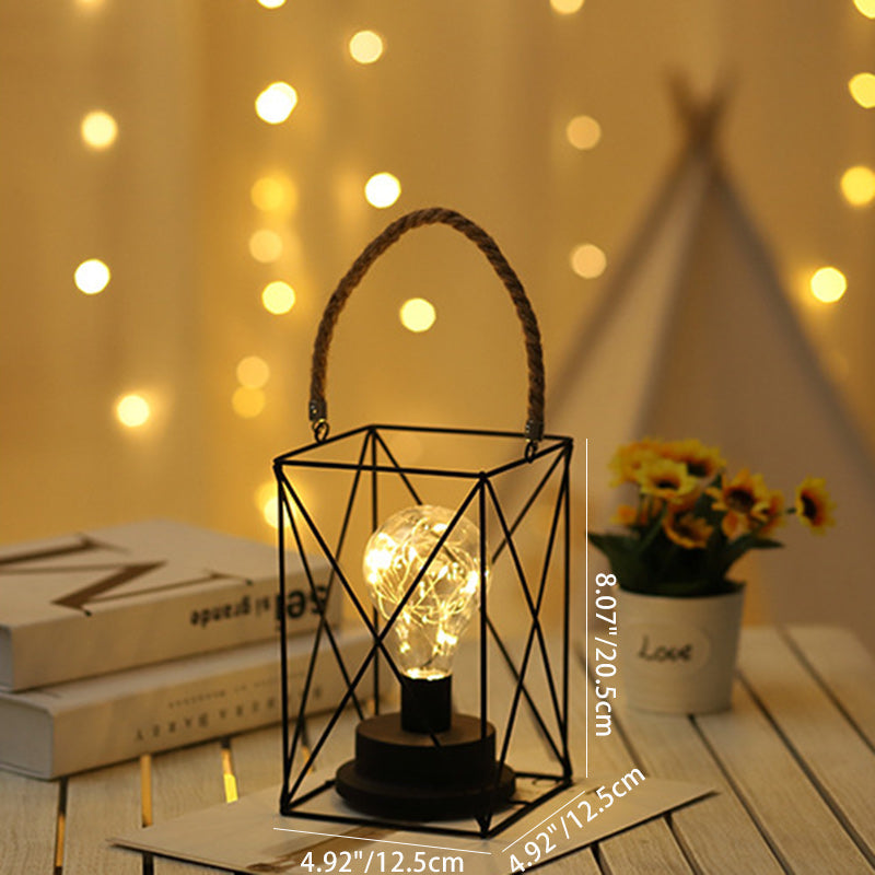 Modern Minimalistisk Vertikal Randig Fyrkantig Rund Järn LED Bordslampa För Vardagsrum