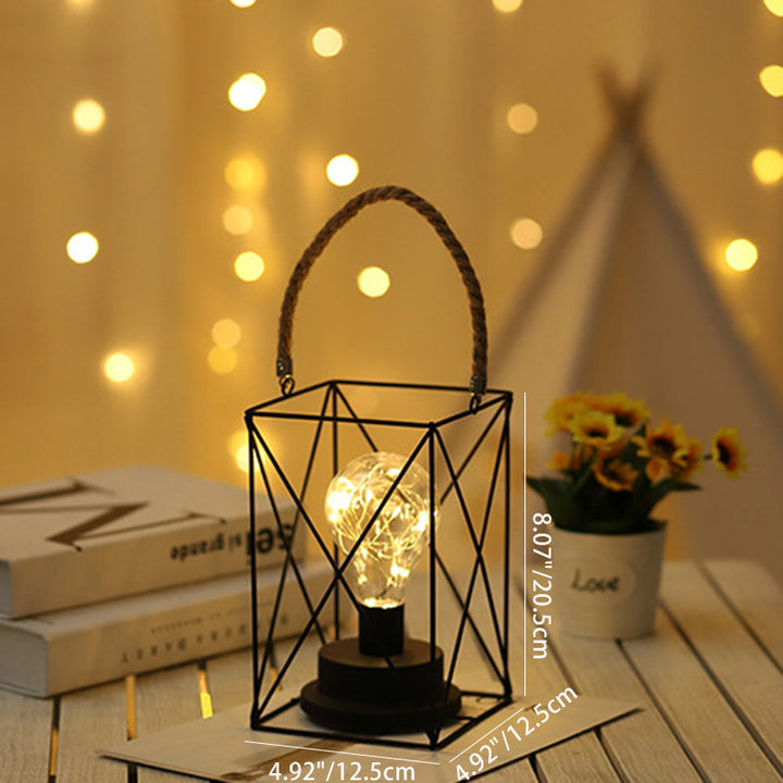 Modern Minimalistisk Vertikal Randig Fyrkantig Rund Järn LED Bordslampa För Vardagsrum