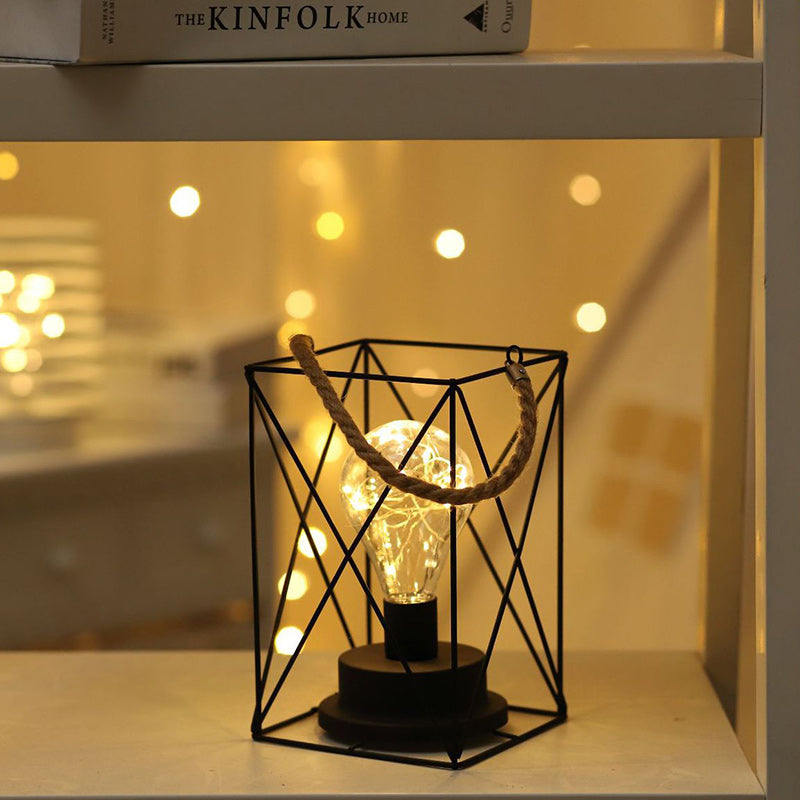 Modern Minimalistisk Vertikal Randig Fyrkantig Rund Järn LED Bordslampa För Vardagsrum